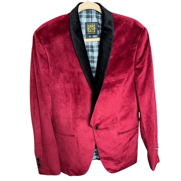 OppoSuits Other - Opposuits Deluxe Burgundy Dinner Jacket Red/black US40 Classic Minimalist